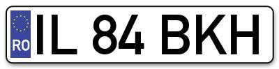 Placuta inmatriculare numar auto  IL-84-BKH, IL 84 BKH, IL84BKH