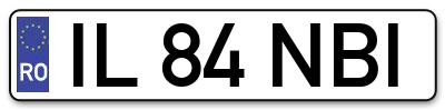 Placuta inmatriculare numar auto  IL-84-NBI, IL 84 NBI, IL84NBI