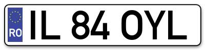 Placuta inmatriculare numar auto  IL-84-OYL, IL 84 OYL, IL84OYL