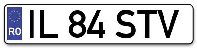 Placuta inmatriculare numar auto  IL-84-STV, IL 84 STV, IL84STV