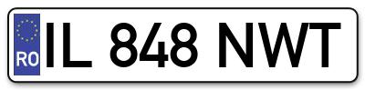 Placuta inmatriculare numar auto  IL-848-NWT, IL 848 NWT, IL848NWT