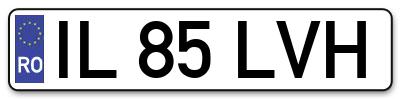 Placuta inmatriculare numar auto  IL-85-LVH, IL 85 LVH, IL85LVH