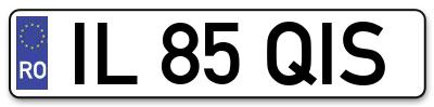 Placuta inmatriculare numar auto  IL-85-QIS, IL 85 QIS, IL85QIS