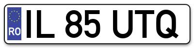 Placuta inmatriculare numar auto  IL-85-UTQ, IL 85 UTQ, IL85UTQ