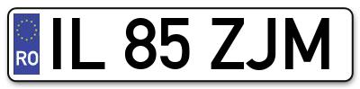 Placuta inmatriculare numar auto  IL-85-ZJM, IL 85 ZJM, IL85ZJM