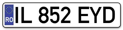 Placuta inmatriculare numar auto  IL-852-EYD, IL 852 EYD, IL852EYD