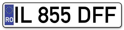 Placuta inmatriculare numar auto  IL-855-DFF, IL 855 DFF, IL855DFF