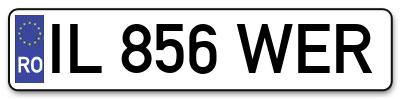 Placuta inmatriculare numar auto  IL-856-WER, IL 856 WER, IL856WER