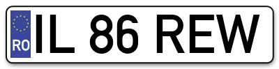 Placuta inmatriculare numar auto  IL-86-REW, IL 86 REW, IL86REW