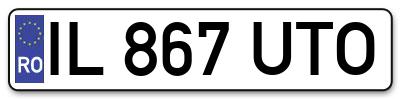 Placuta inmatriculare numar auto  IL-867-UTO, IL 867 UTO, IL867UTO