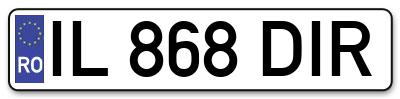 Placuta inmatriculare numar auto  IL-868-DIR, IL 868 DIR, IL868DIR