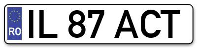Placuta inmatriculare numar auto  IL-87-ACT, IL 87 ACT, IL87ACT