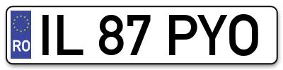 Placuta inmatriculare numar auto  IL-87-PYO, IL 87 PYO, IL87PYO