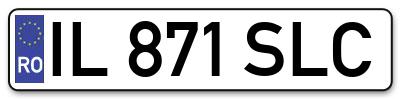 Placuta inmatriculare numar auto  IL-871-SLC, IL 871 SLC, IL871SLC