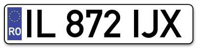 Placuta inmatriculare numar auto  IL-872-IJX, IL 872 IJX, IL872IJX