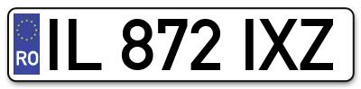 Placuta inmatriculare numar auto  IL-872-IXZ, IL 872 IXZ, IL872IXZ