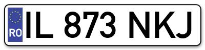 Placuta inmatriculare numar auto  IL-873-NKJ, IL 873 NKJ, IL873NKJ