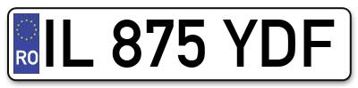 Placuta inmatriculare numar auto  IL-875-YDF, IL 875 YDF, IL875YDF