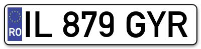 Placuta inmatriculare numar auto  IL-879-GYR, IL 879 GYR, IL879GYR