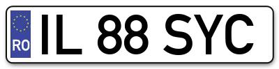Placuta inmatriculare numar auto  IL-88-SYC, IL 88 SYC, IL88SYC