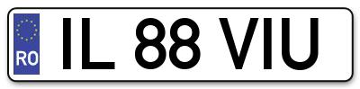 Placuta inmatriculare numar auto  IL-88-VIU, IL 88 VIU, IL88VIU