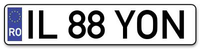 Placuta inmatriculare numar auto  IL-88-YON, IL 88 YON, IL88YON