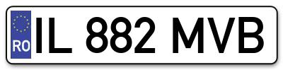 Placuta inmatriculare numar auto  IL-882-MVB, IL 882 MVB, IL882MVB