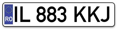 Placuta inmatriculare numar auto  IL-883-KKJ, IL 883 KKJ, IL883KKJ