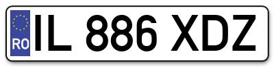 Placuta inmatriculare numar auto  IL-886-XDZ, IL 886 XDZ, IL886XDZ