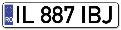 Placuta inmatriculare numar auto  IL-887-IBJ, IL 887 IBJ, IL887IBJ