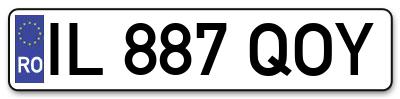 Placuta inmatriculare numar auto  IL-887-QOY, IL 887 QOY, IL887QOY