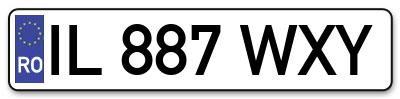 Placuta inmatriculare numar auto  IL-887-WXY, IL 887 WXY, IL887WXY