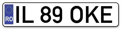 Placuta inmatriculare numar auto  IL-89-OKE, IL 89 OKE, IL89OKE