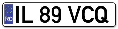 Placuta inmatriculare numar auto  IL-89-VCQ, IL 89 VCQ, IL89VCQ