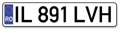 Placuta inmatriculare numar auto  IL-891-LVH, IL 891 LVH, IL891LVH