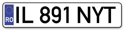 Placuta inmatriculare numar auto  IL-891-NYT, IL 891 NYT, IL891NYT