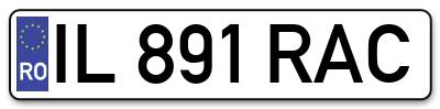 Placuta inmatriculare numar auto  IL-891-RAC, IL 891 RAC, IL891RAC