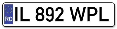 Placuta inmatriculare numar auto  IL-892-WPL, IL 892 WPL, IL892WPL