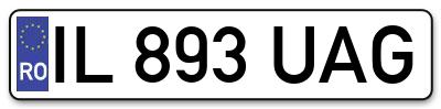 Placuta inmatriculare numar auto  IL-893-UAG, IL 893 UAG, IL893UAG