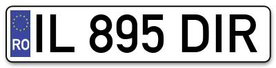 Placuta inmatriculare numar auto  IL-895-DIR, IL 895 DIR, IL895DIR