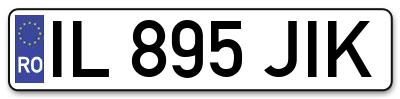 Placuta inmatriculare numar auto  IL-895-JIK, IL 895 JIK, IL895JIK