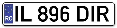Placuta inmatriculare numar auto  IL-896-DIR, IL 896 DIR, IL896DIR