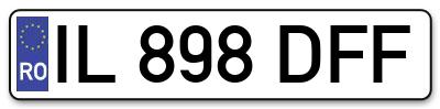 Placuta inmatriculare numar auto  IL-898-DFF, IL 898 DFF, IL898DFF