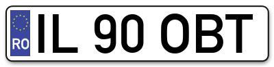 Placuta inmatriculare numar auto  IL-90-OBT, IL 90 OBT, IL90OBT