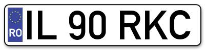 Placuta inmatriculare numar auto  IL-90-RKC, IL 90 RKC, IL90RKC