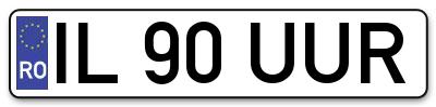 Placuta inmatriculare numar auto  IL-90-UUR, IL 90 UUR, IL90UUR