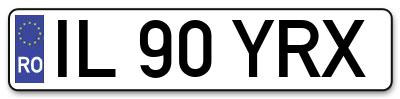 Placuta inmatriculare numar auto  IL-90-YRX, IL 90 YRX, IL90YRX