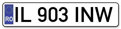 Placuta inmatriculare numar auto  IL-903-INW, IL 903 INW, IL903INW
