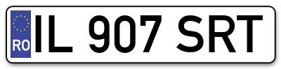 Placuta inmatriculare numar auto  IL-907-SRT, IL 907 SRT, IL907SRT