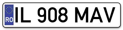 Placuta inmatriculare numar auto  IL-908-MAV, IL 908 MAV, IL908MAV